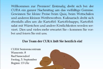 „Alles Tolle um die Knolle – der CURA Kartoffeltag“ am Freitag, 5.9.2014