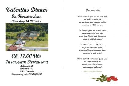 Valentins Dinner im Maternus-Stift