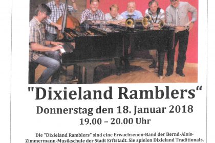 Konzertankündigung der „Dixieland Ramblers“