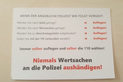 Polizeivortrag: Im Alter sicher leben!