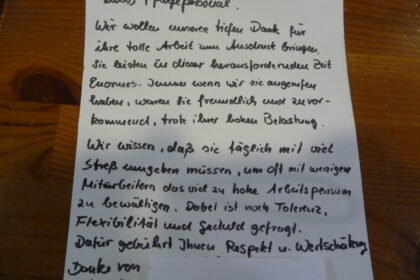 Dankesbriefe erreichen Angelikastift